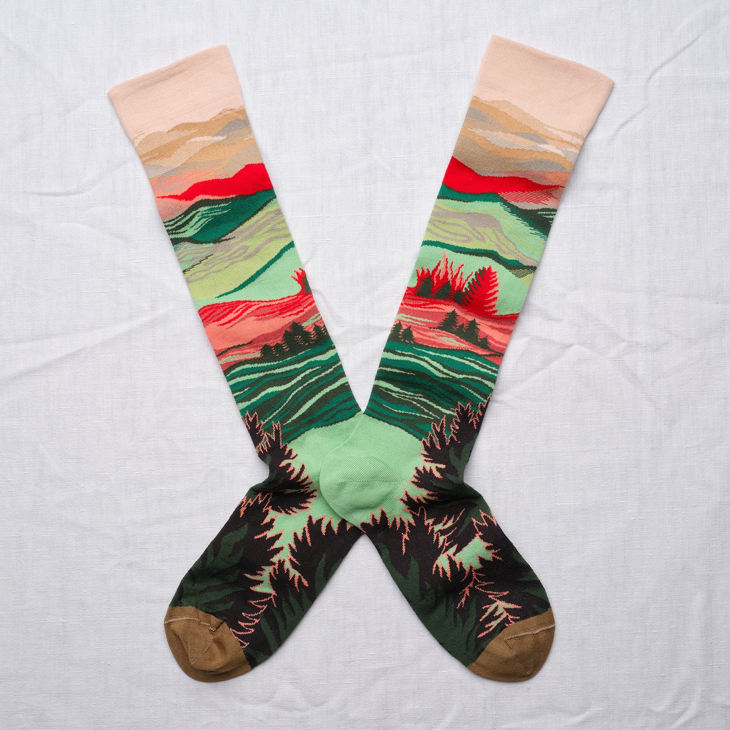 MI-BAS BONNE MAISON - 100% cotton PAYSAGE LICHEN