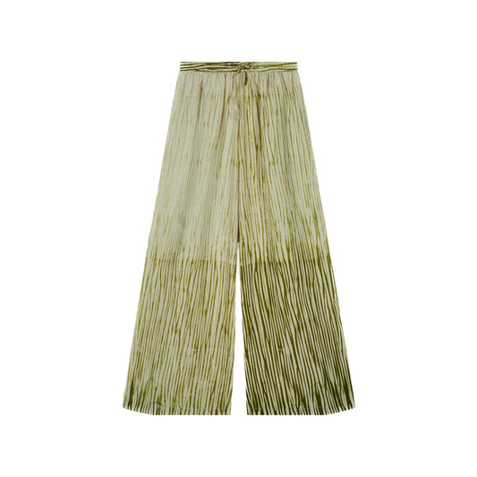 MEANDRES - silk trouser OLIVE GREEN