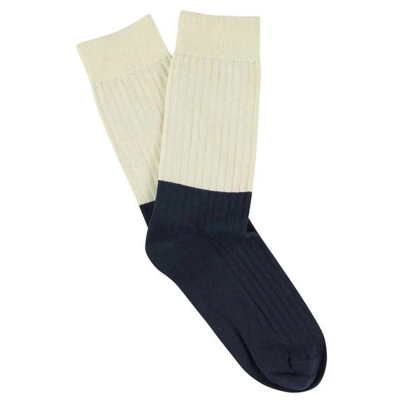 CHAUSSETTES - ESCUYER 12447 ECRU & NAVY