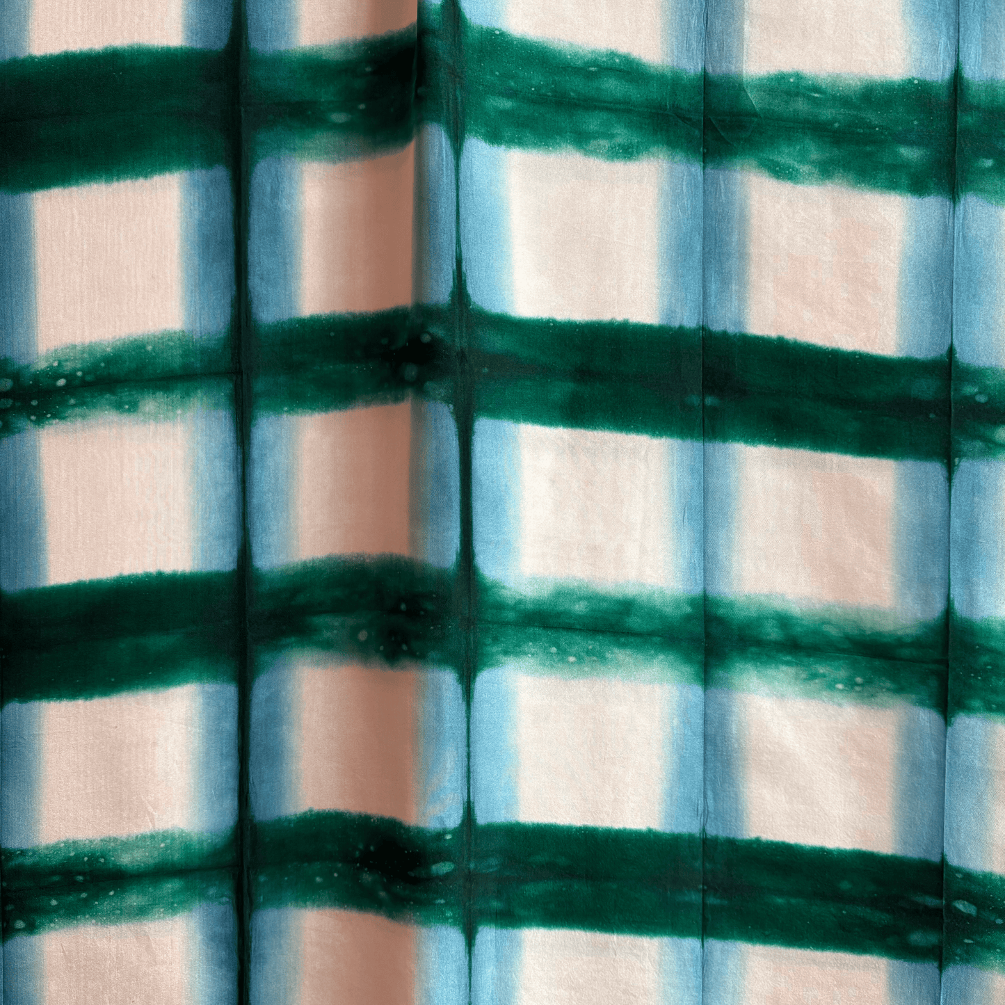 SINOPLE - SILK SCARF FOREST GREEN & MUTED BLUE