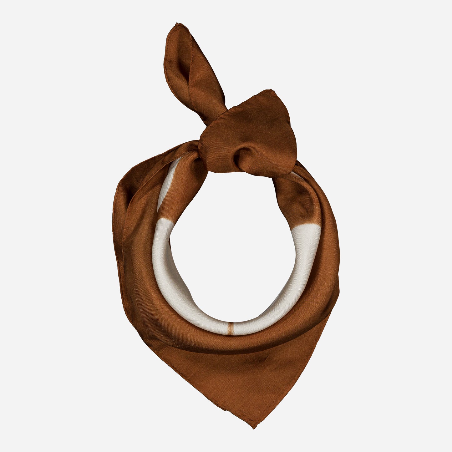 MARGUERITE - Silk Bandana CHESTNUT 112 & AZUR 32