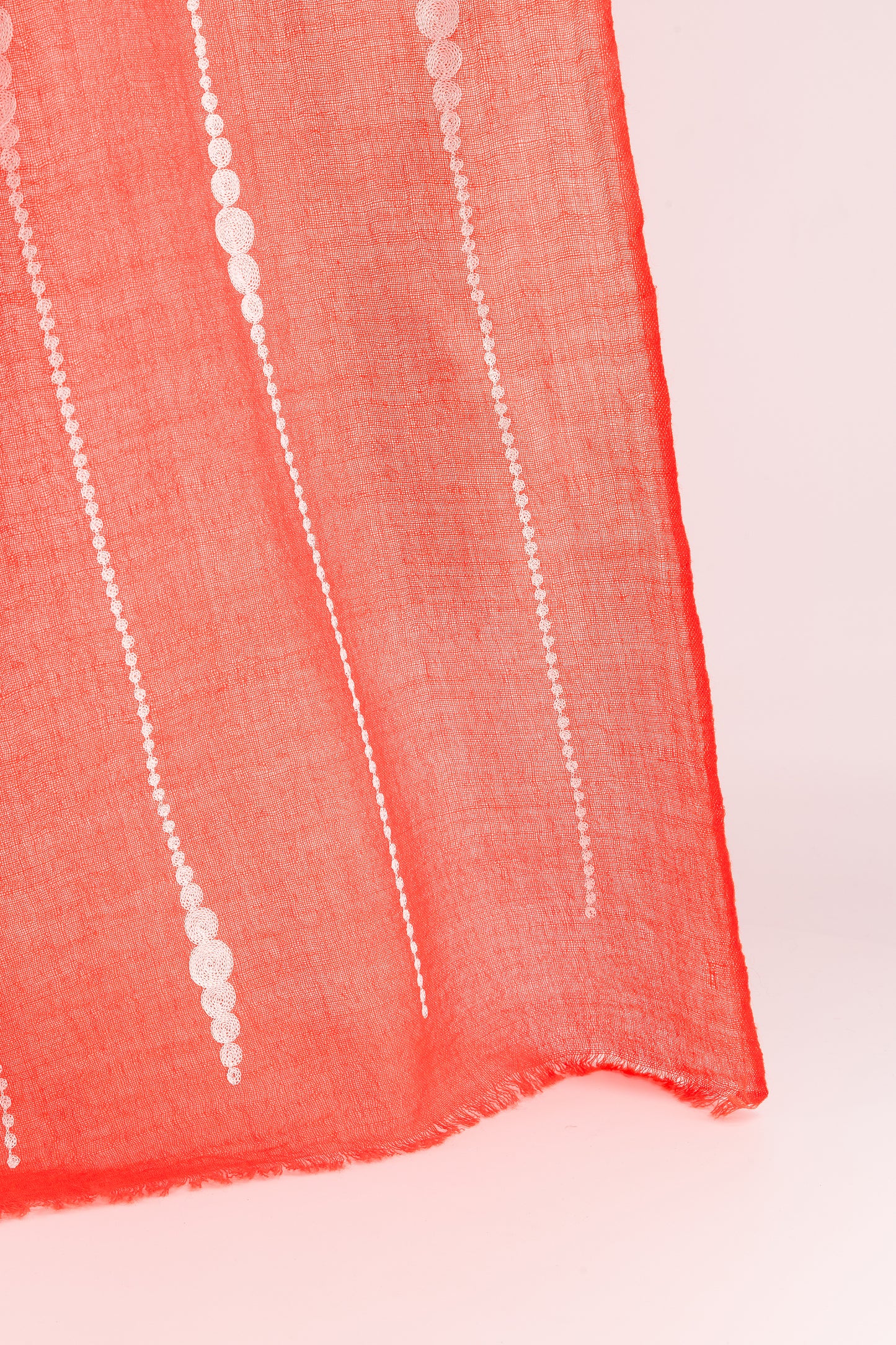 PERLES - Silk Stole Coral & nature