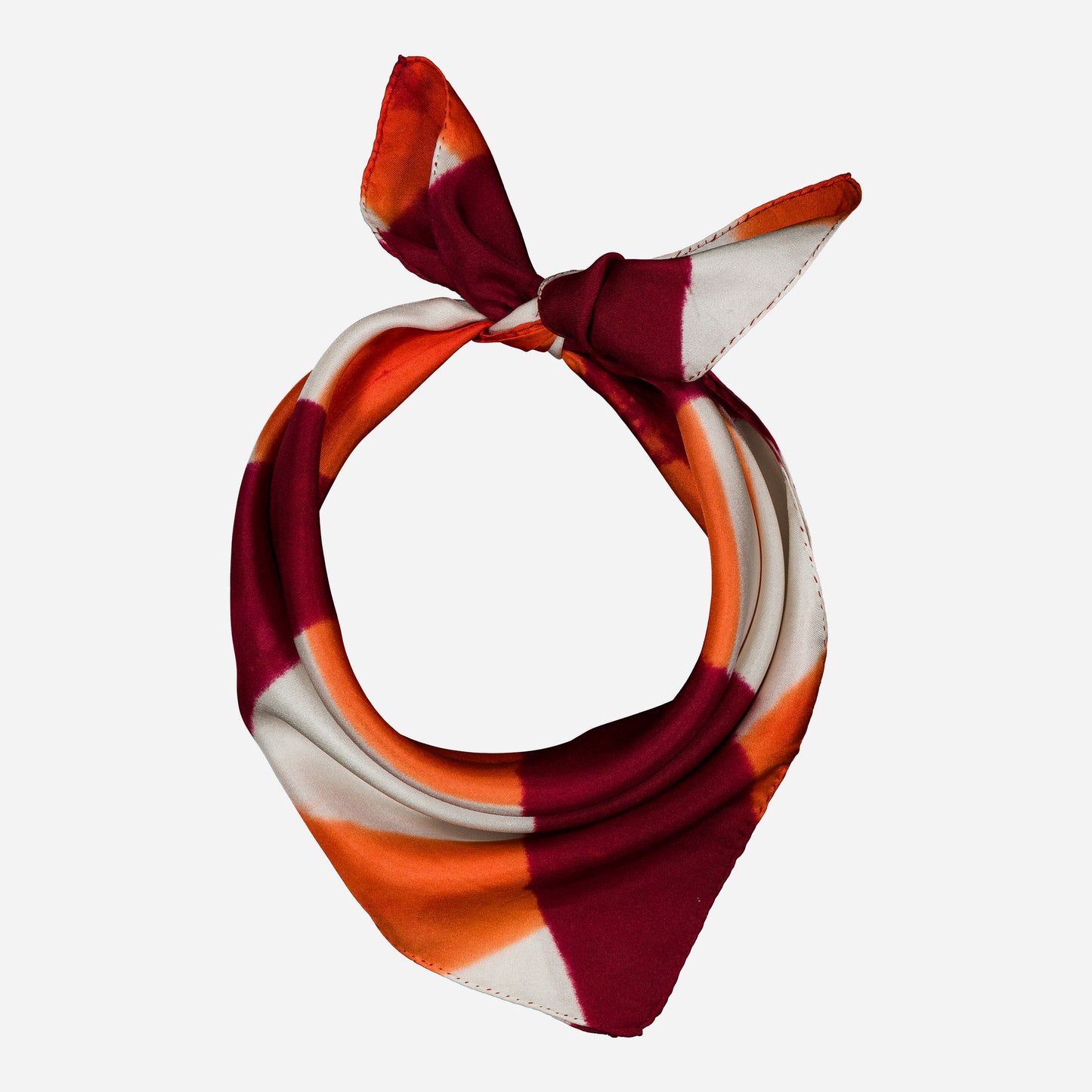 PIQUE-NIQUE - Silk bandana KYOTO RED 27 & CORAL 131