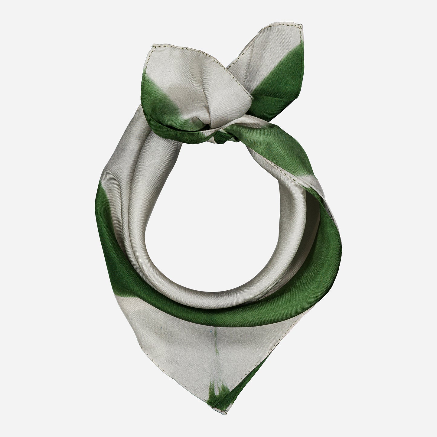 PIQUE-NIQUE - Silk bandana GREEN 422 & AZUR 32
