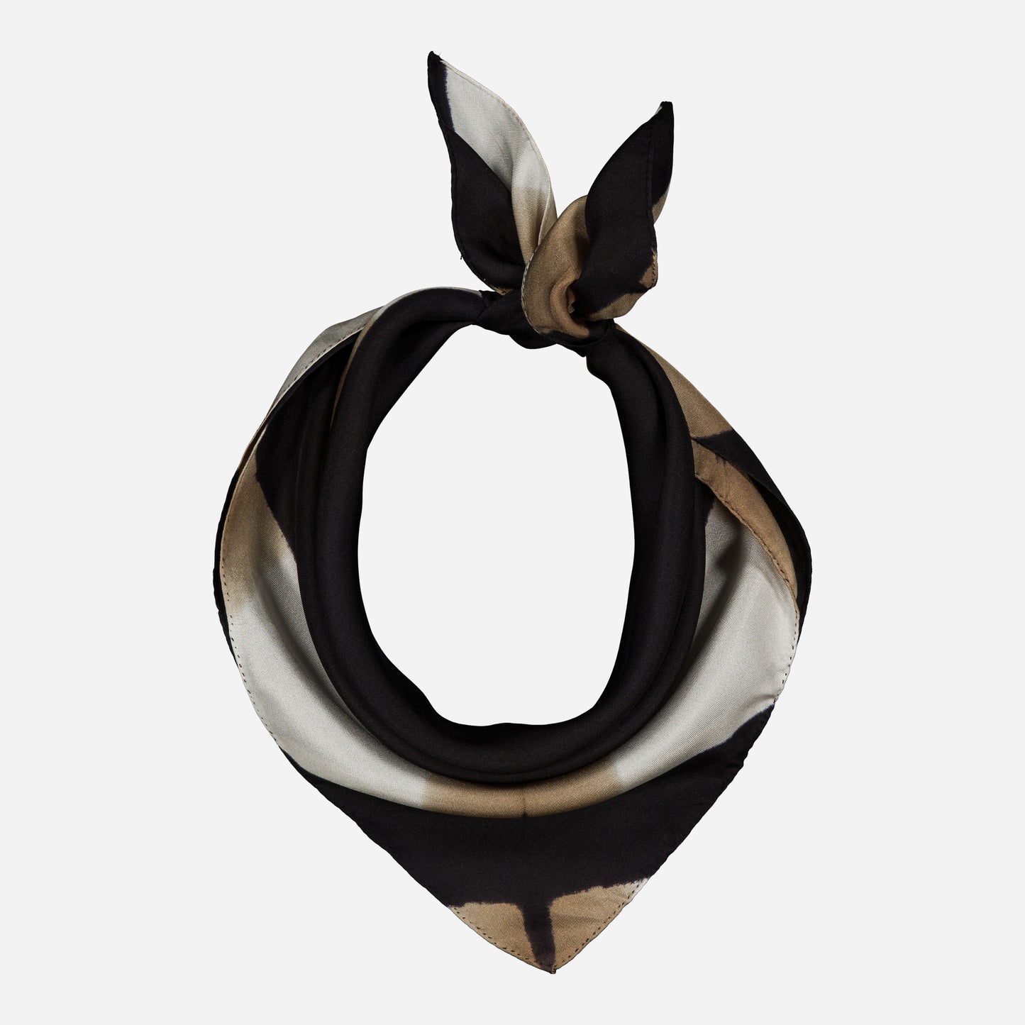 PIQUE-NIQUE - Silk bandana BEIGE 134-D & BLACK