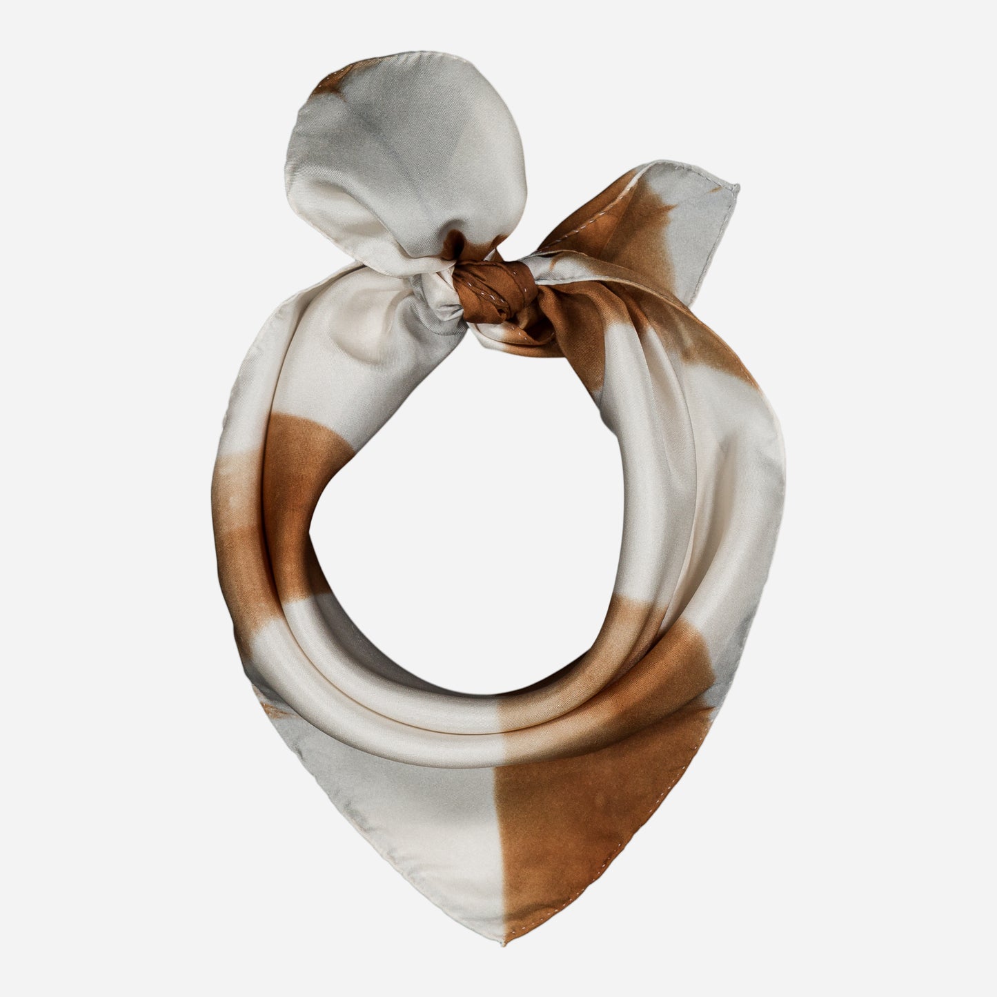 PIQUE-NIQUE - Silk bandana CHESTNUT 112 & AZUR 32