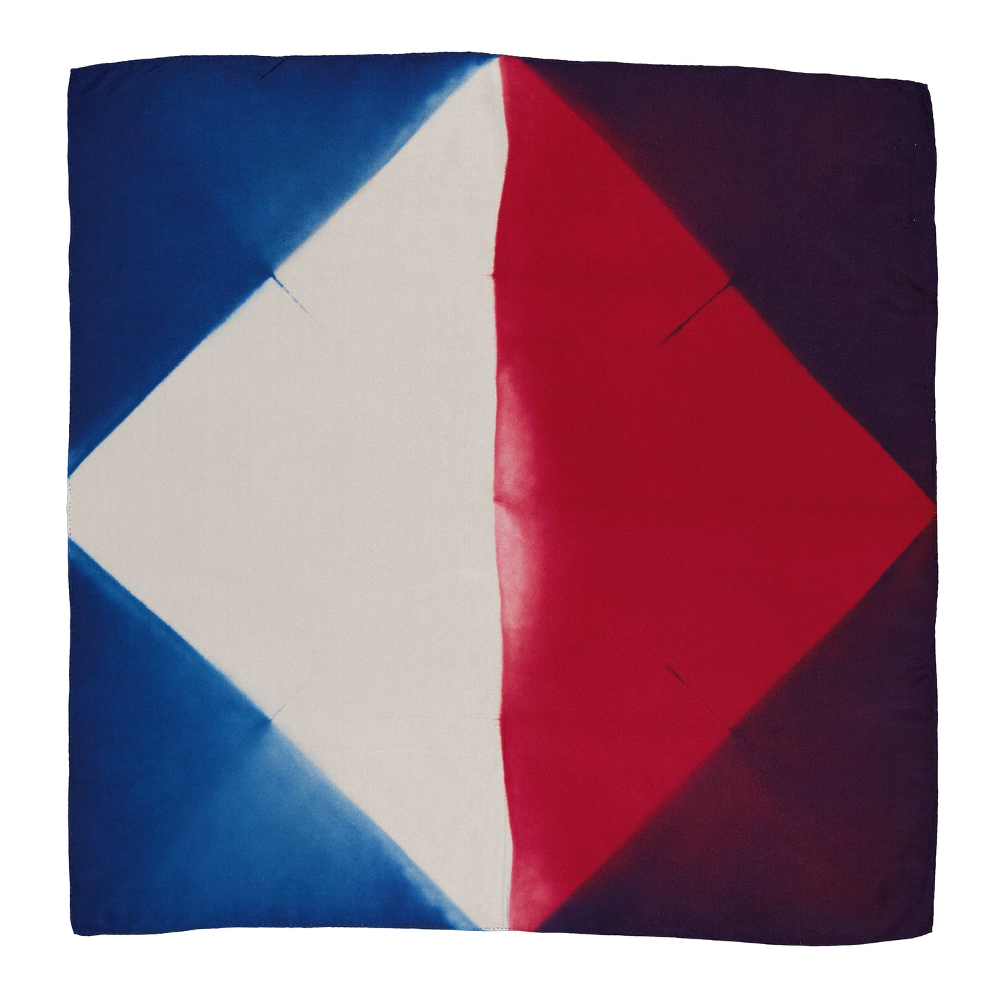 TANGRAM - Silk bandana NAVY BLUE & GARNET