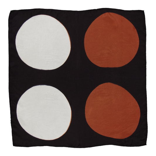 PILE - SILK BANDANA BLACK & COGNAC