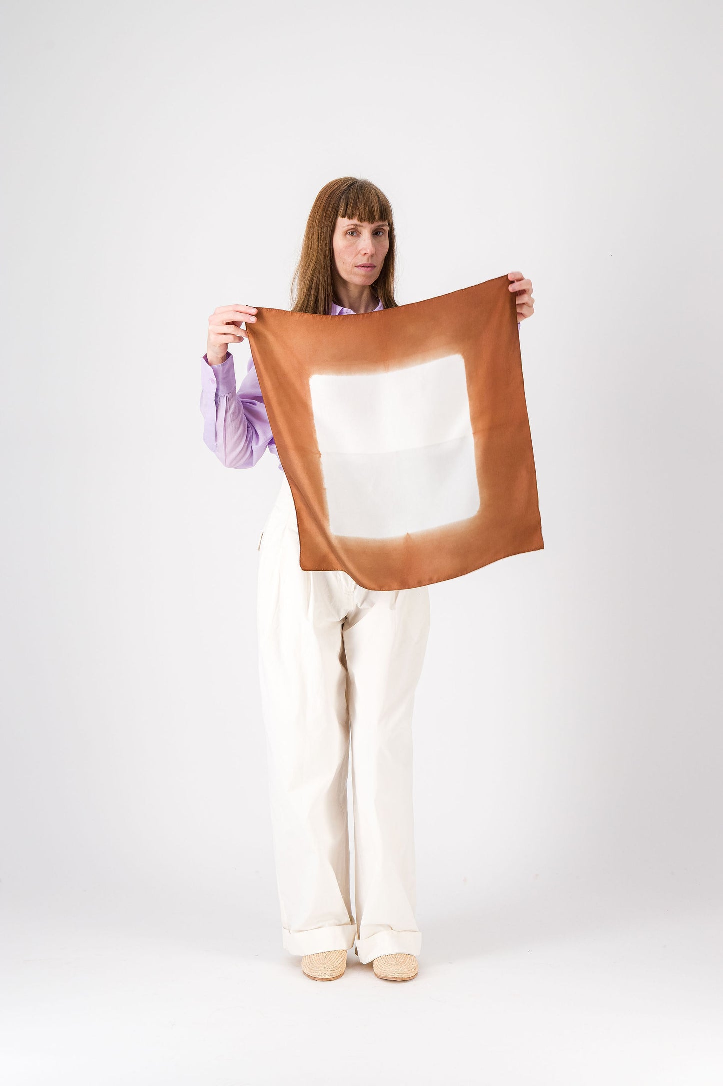 CONTRASTE - Silk Bandana CHESTNUT 112 & AZUR 32