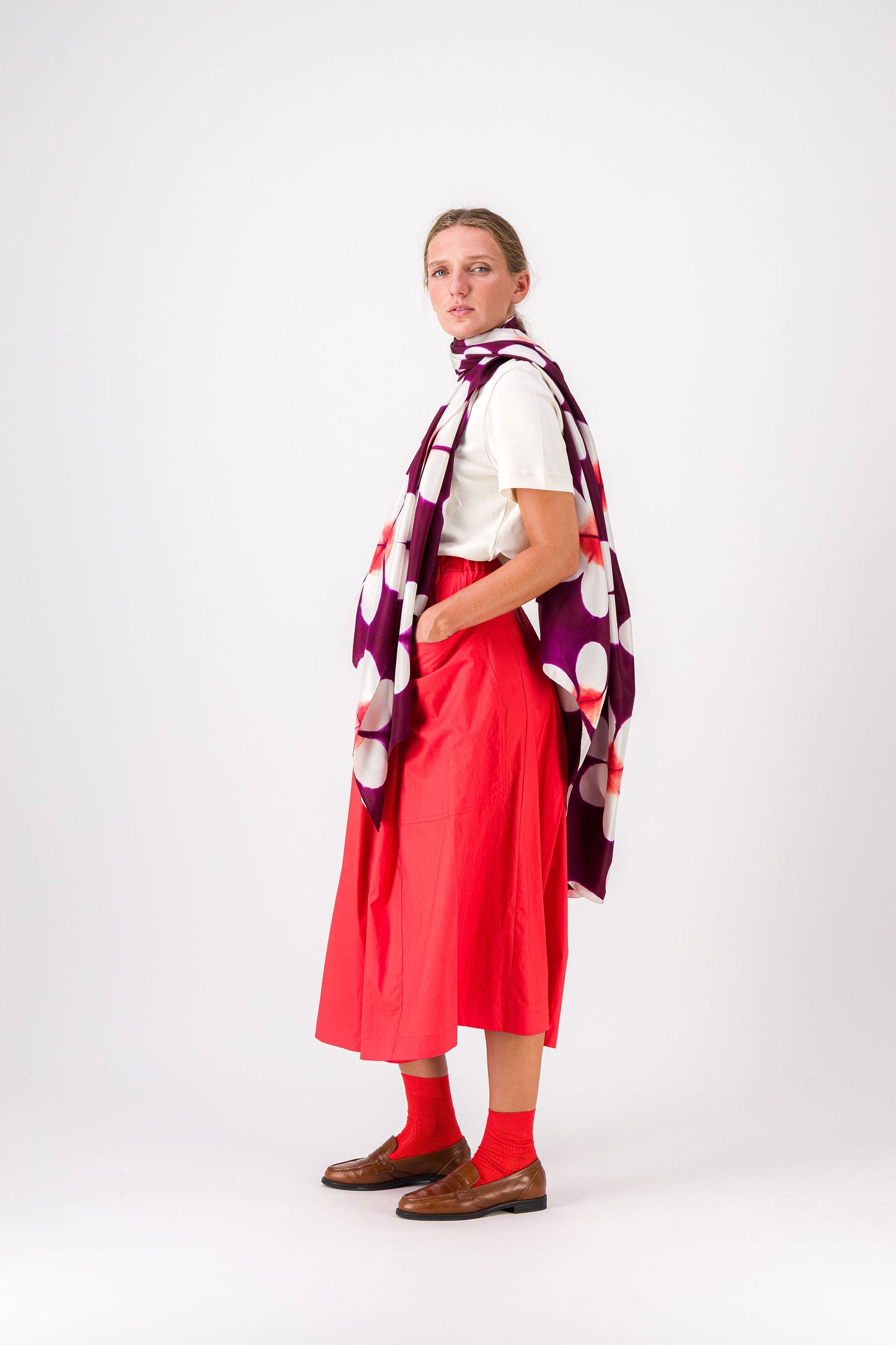 DAISY - Silk scarf CASSIS & CHILLY