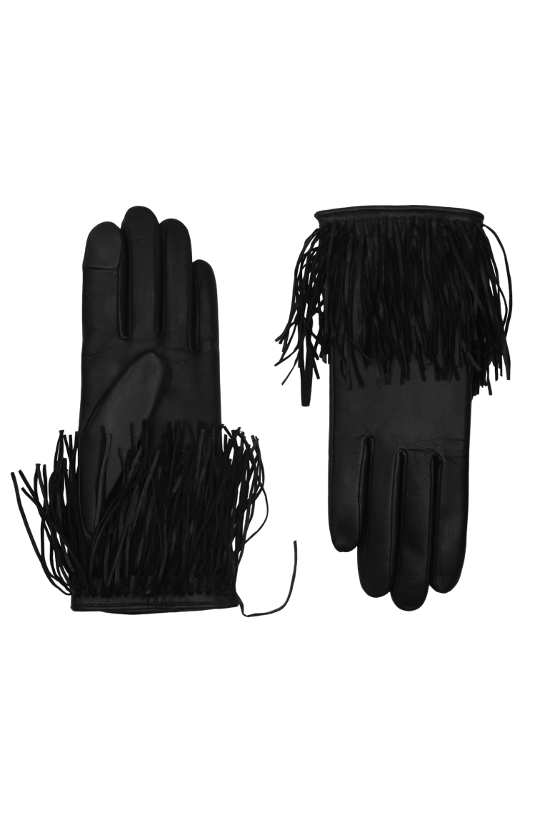 LENA GANTS EN CUIR - Agnelle NOIR