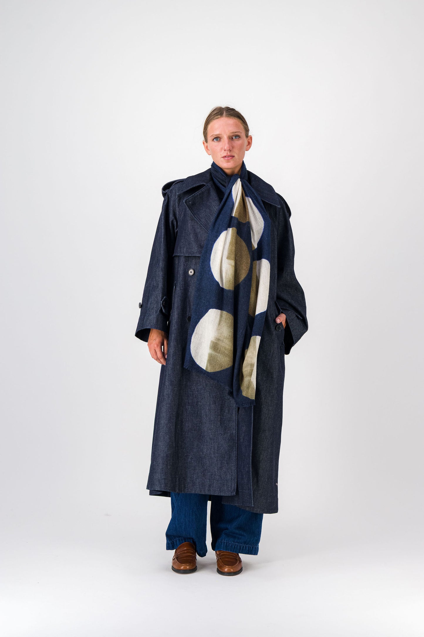 PARADE - MERINO SCARF BLUE & KHAKI