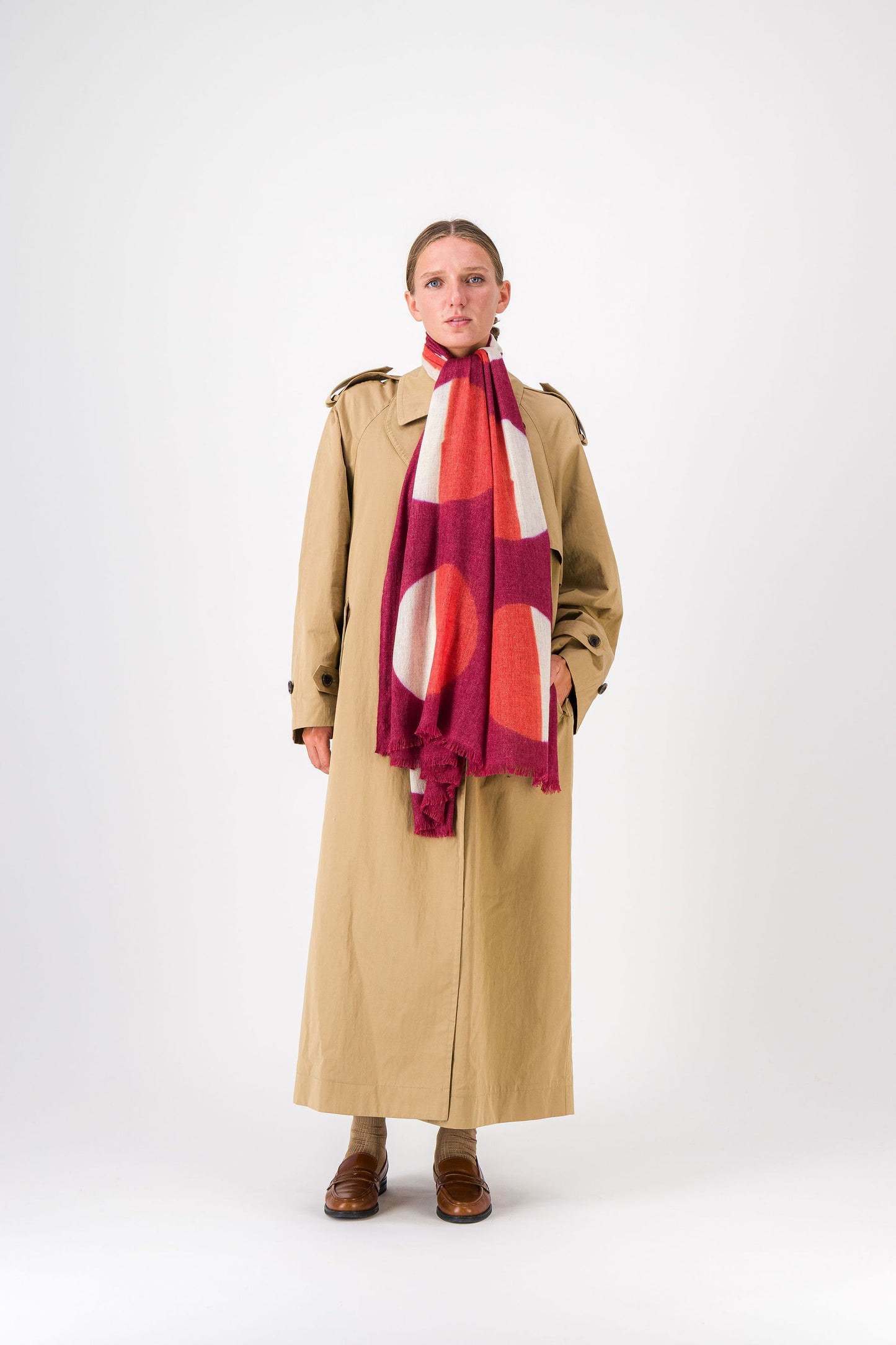 PARADE - MERINO SCARF CASSIS & RED