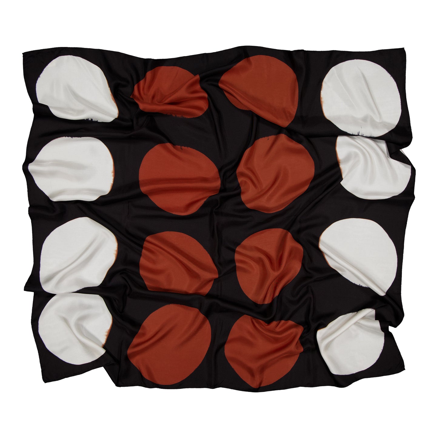 GRAND JEU - SILK SQUARE BLACK & COGNAC