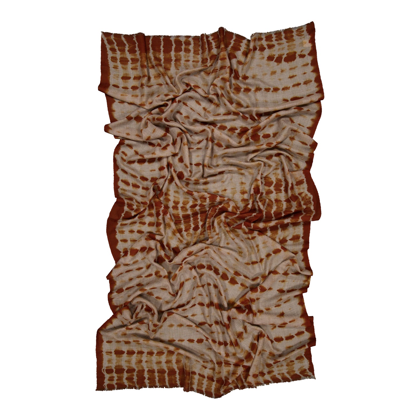 RIVE - shibori cashmere shawl COGNAC