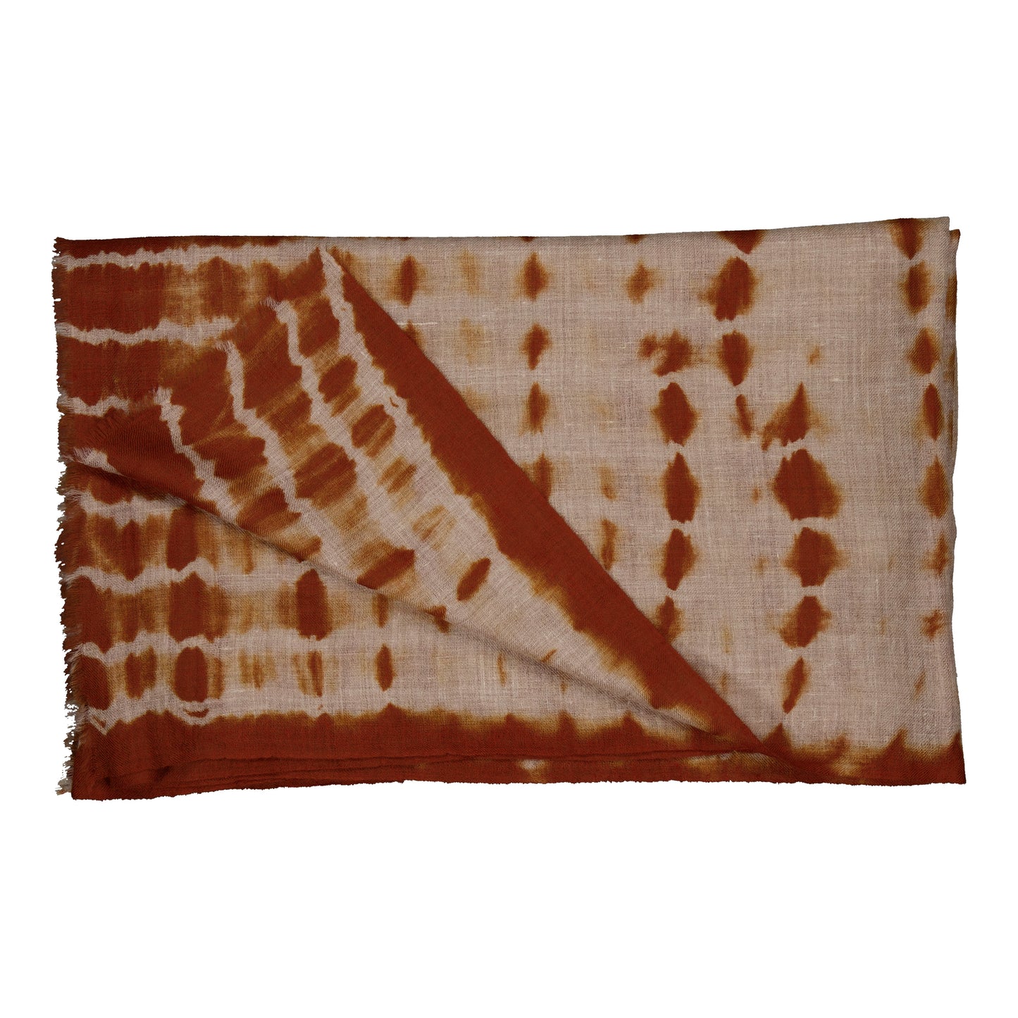 RIVE - shibori cashmere shawl COGNAC