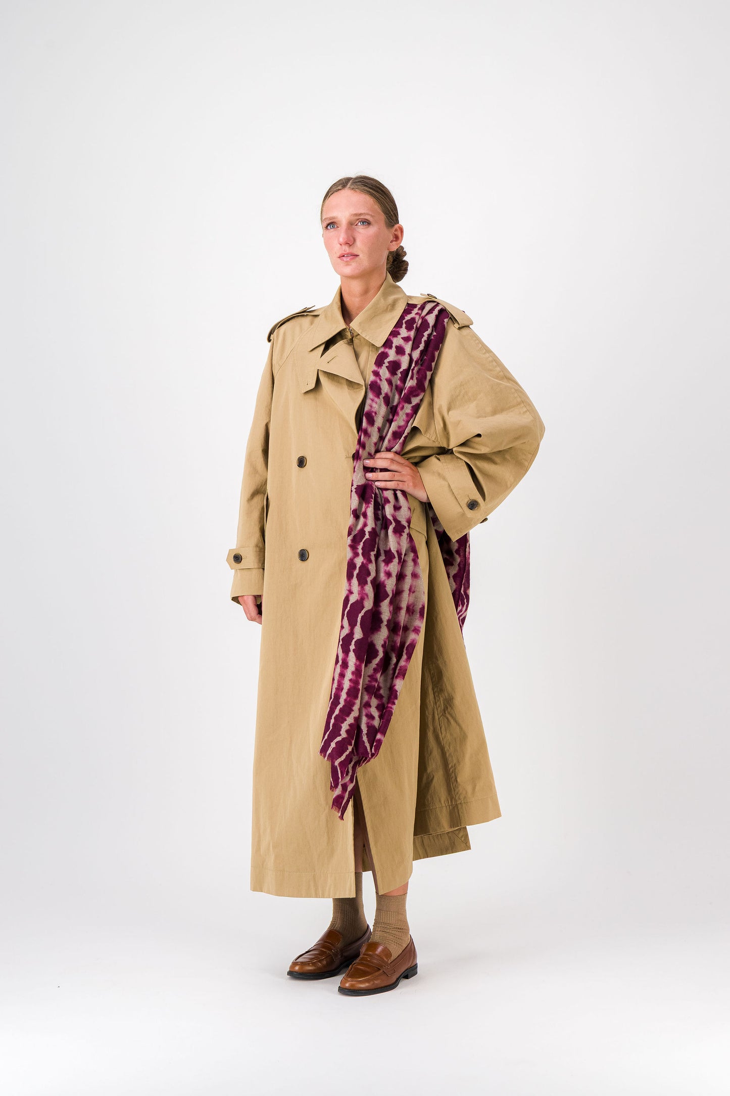 RIVE - shibori cashmere shawl CASSIS