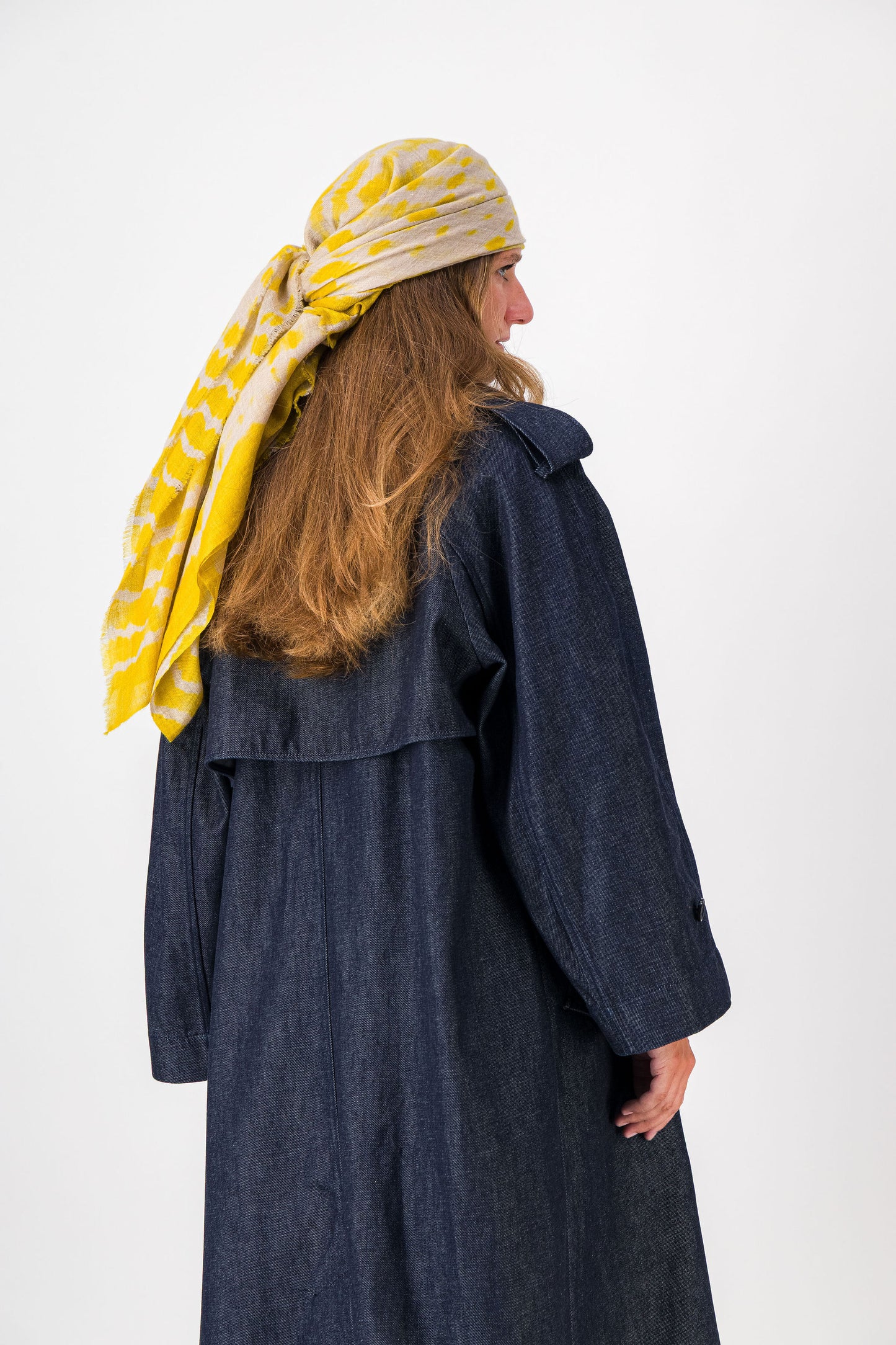 RIVE - shibori cashmere shawl YELLOW