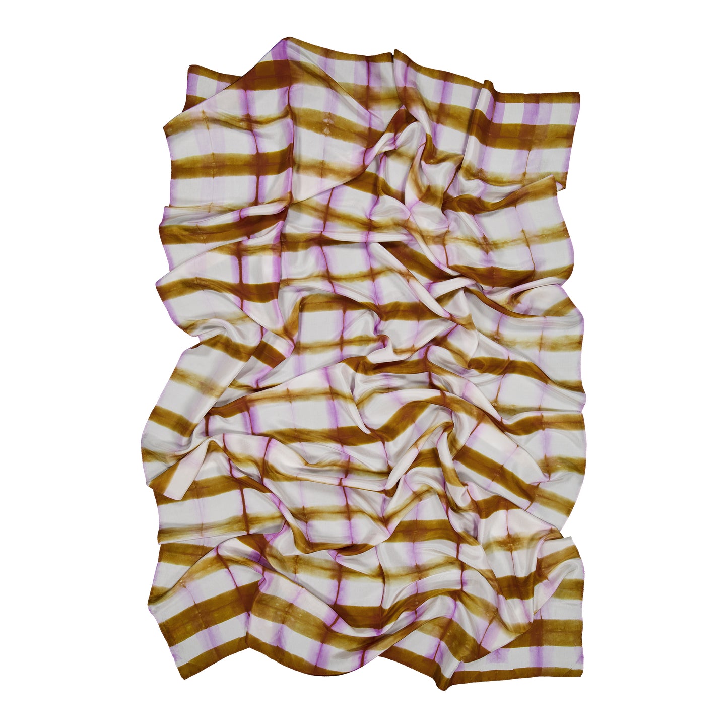 SINOPLE - SILK SCARF LILAC & GOLD