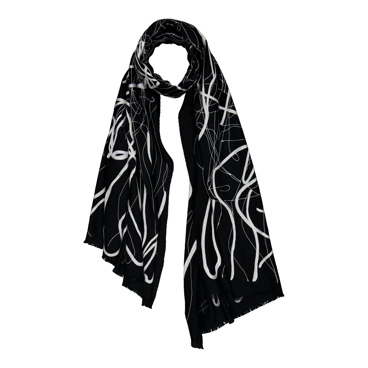 SPLASH - MERINO SCARF BLACK