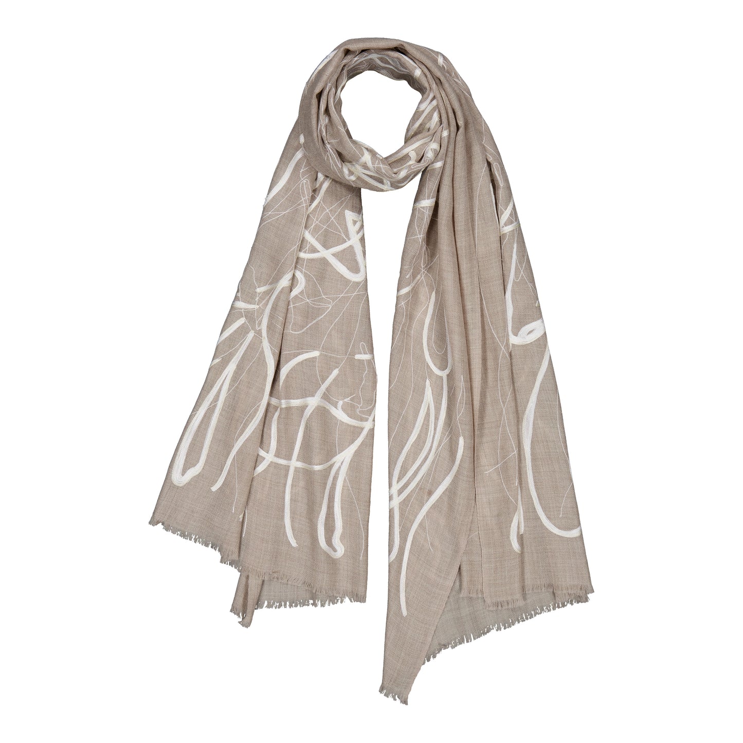 SPLASH - MERINO SCARF ECRU
