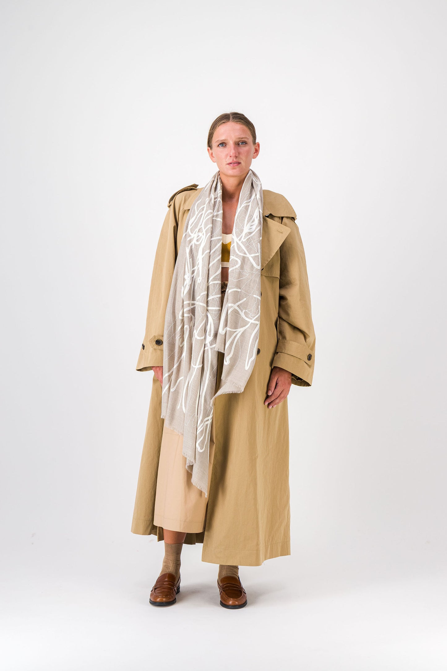 SPLASH - MERINO SCARF ECRU