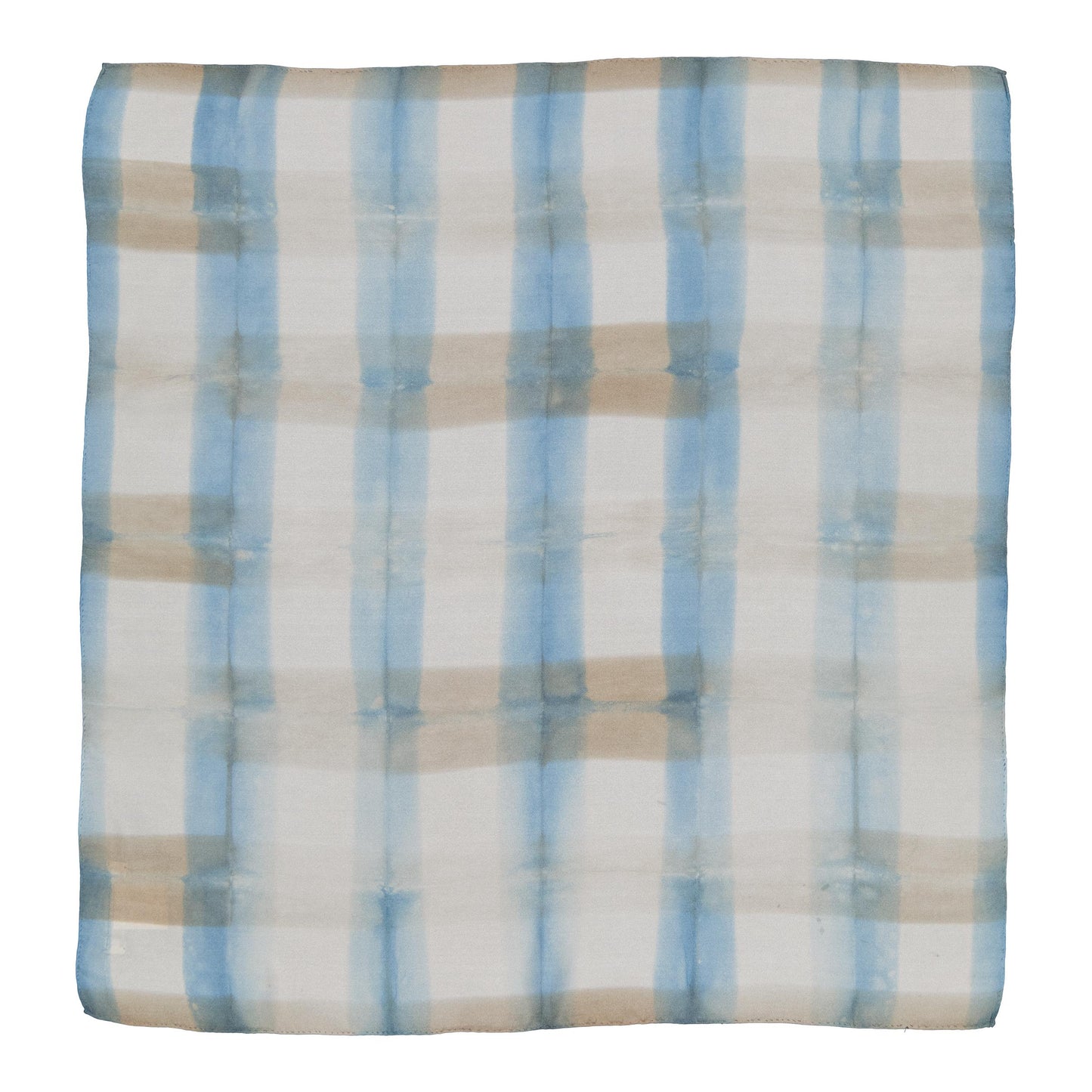 CHROMATIC - a silk bandana AZUR & BEIGE