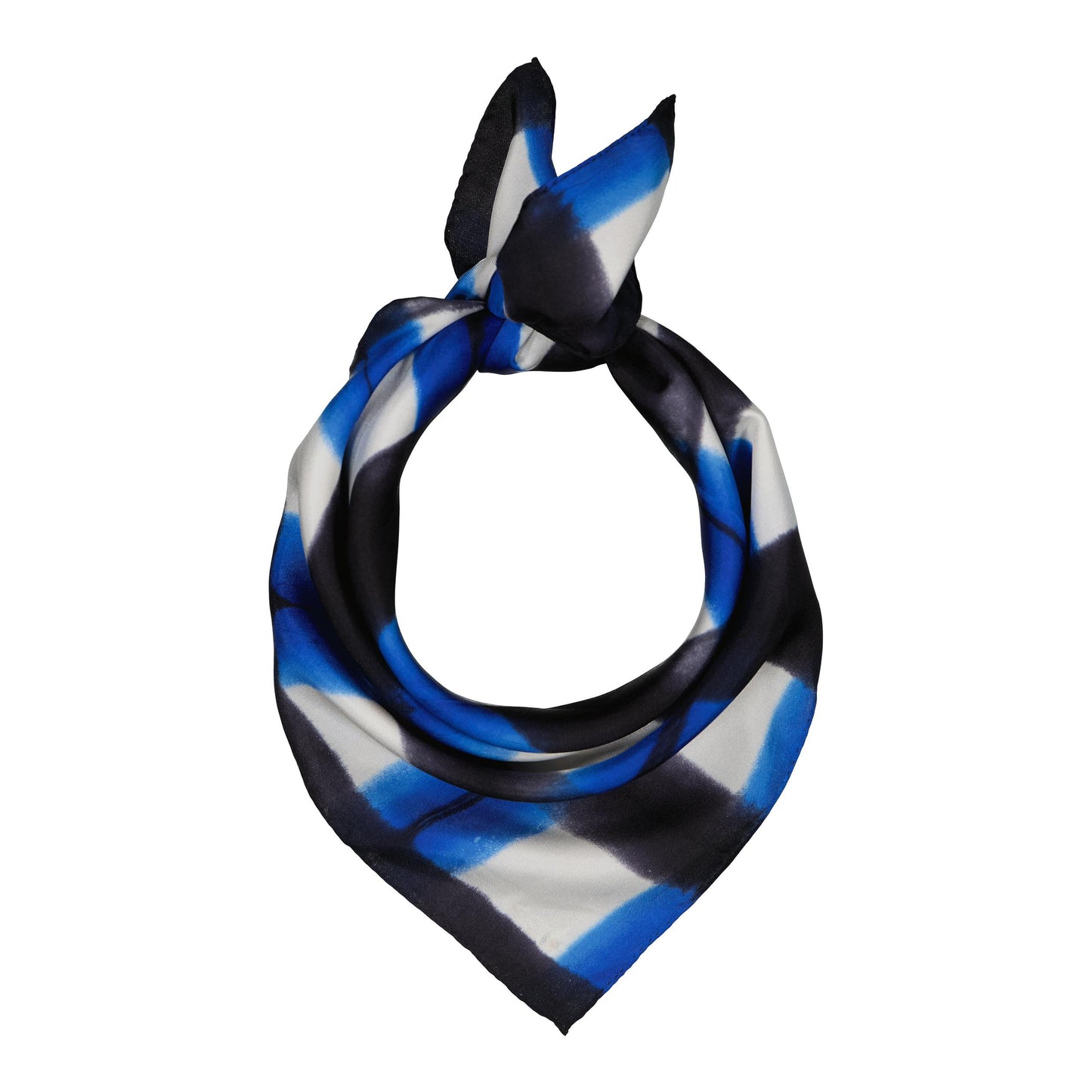 CHROMATIC - a silk bandana BLACK & BLUE