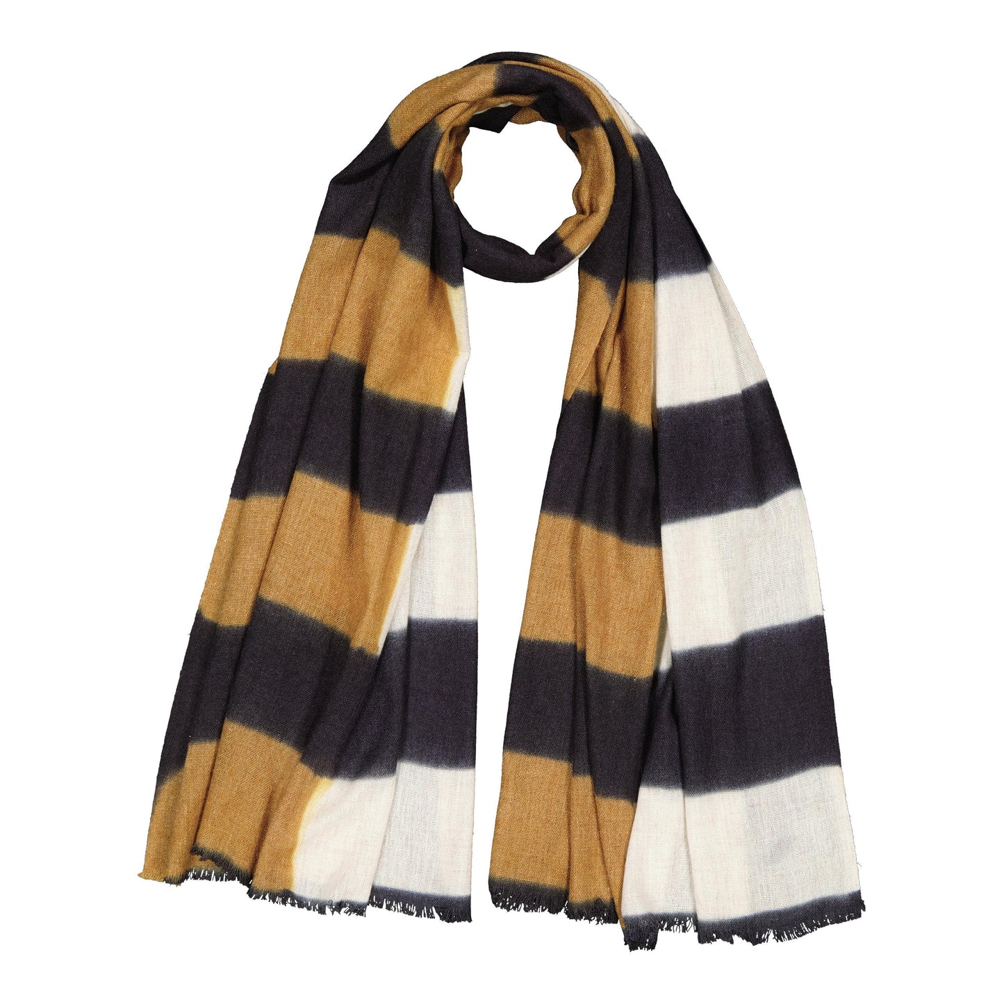 DEODAT - merino stole GOLD & BLACK