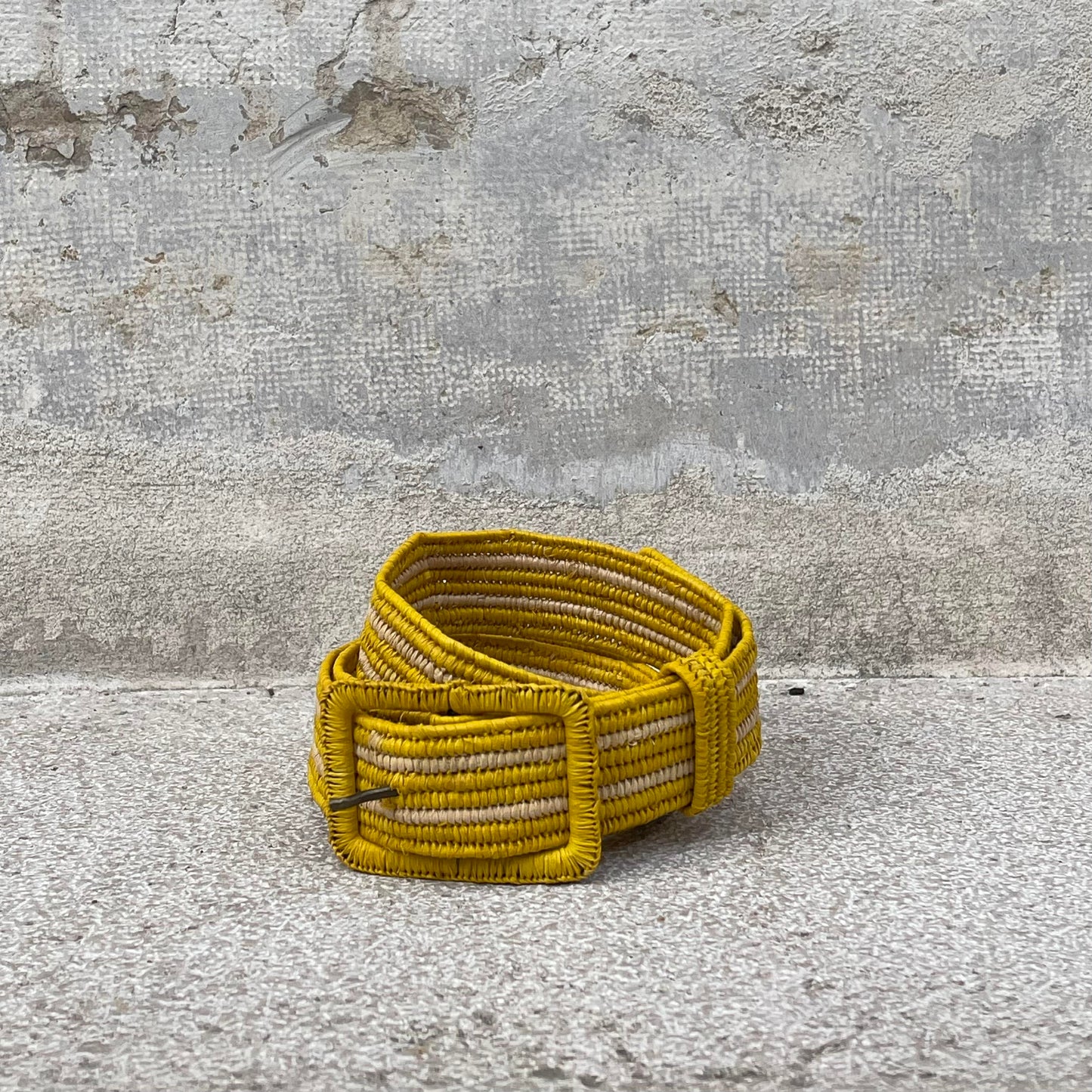 NAUTIC - raphia belt YELLOW