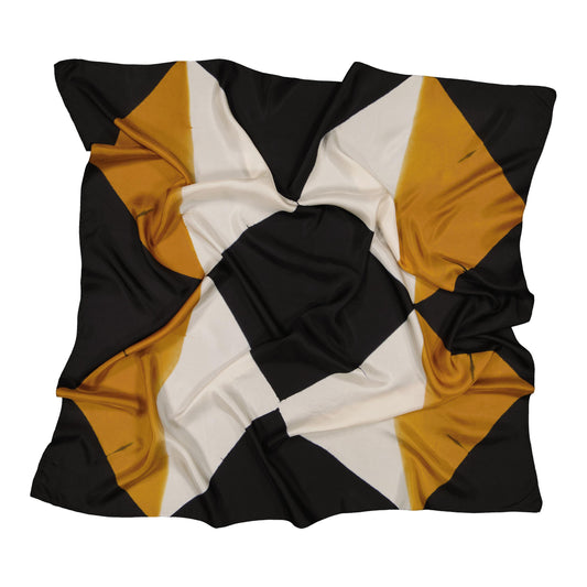 TESSELLES - SILK SQUARE GOLD & BLACK