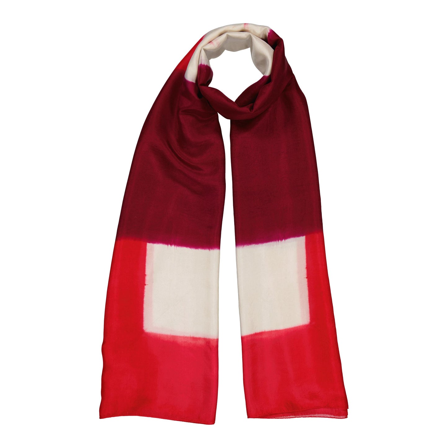 LIGNES - silk scarf RED & GARNET