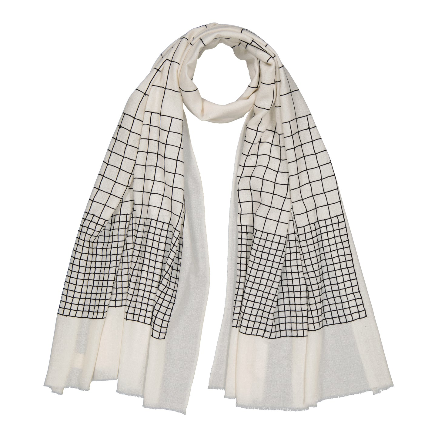 SEYES - embroidered scarf BLACK