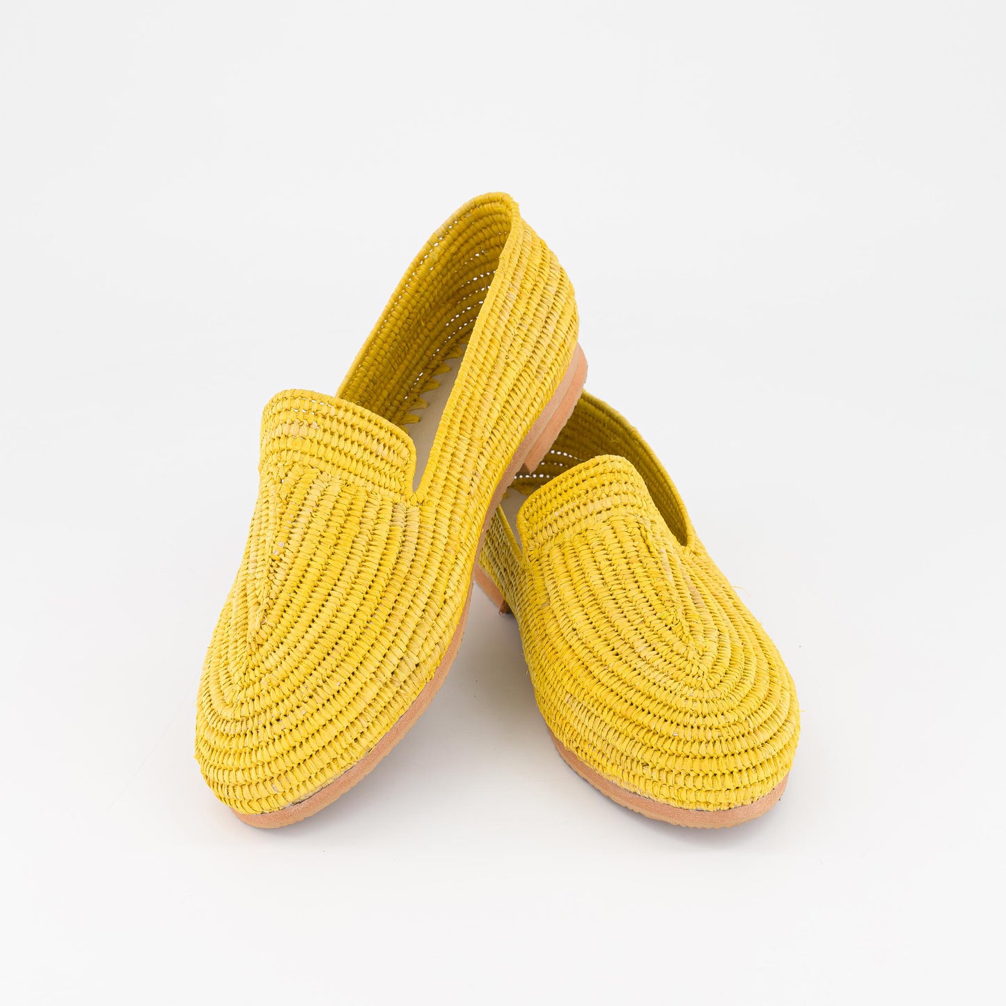 MOCASSINS EN RAPHIA YELLOW