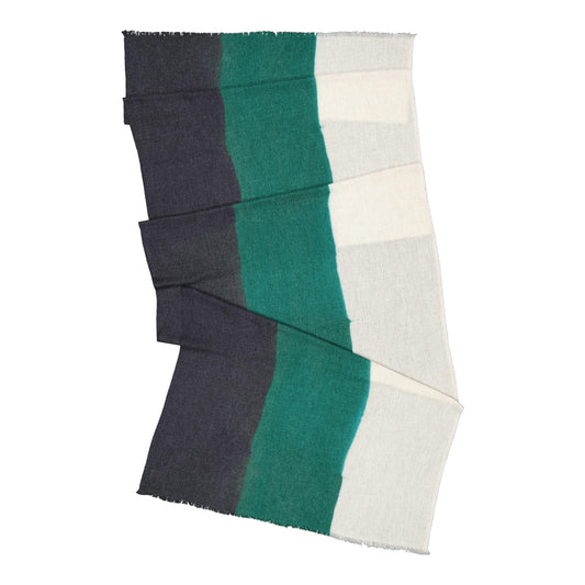 TRIO - merino wool stole BRITISH GREEN & BLACK