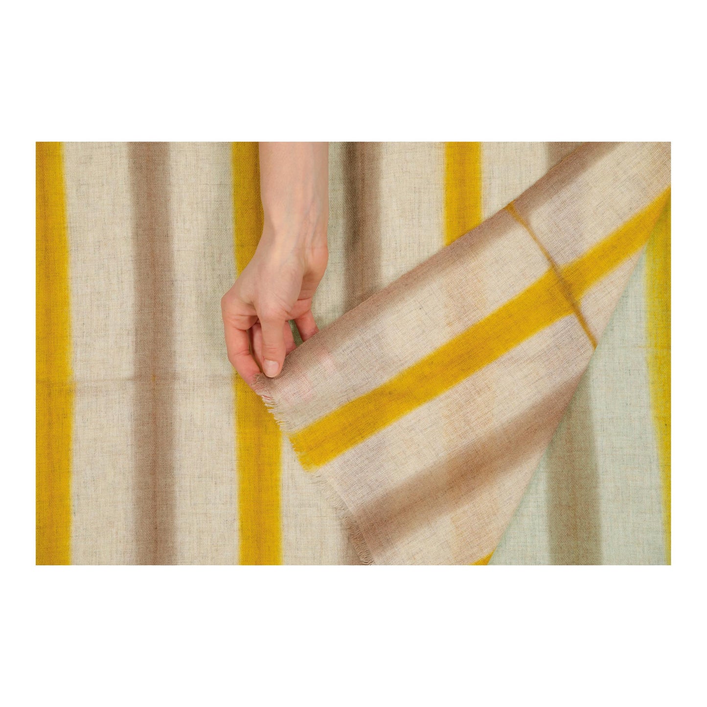 HASARD - merino wool stole YELLOW & BEIGE