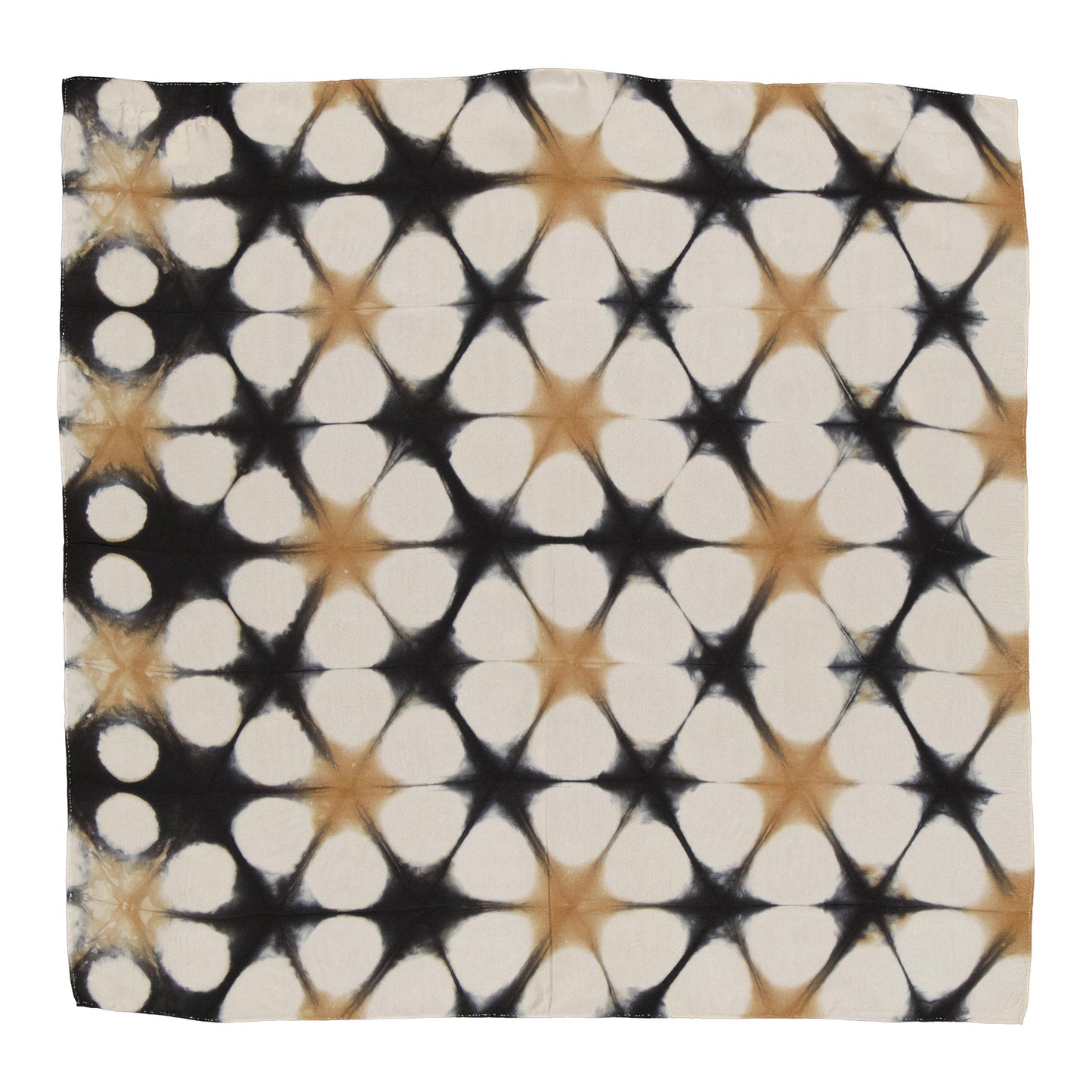 HAWAI - silk bandana BEIGE & BLACK