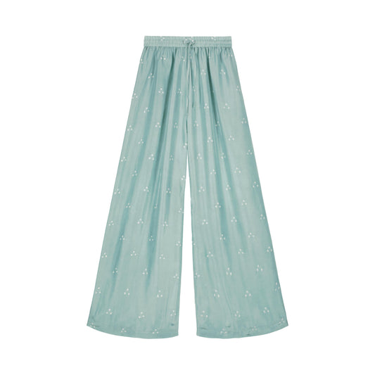 CELESTE - silk trousers MINERAL GREY