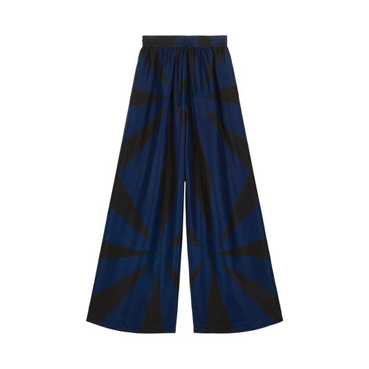 RADIEUX - silk trousers BLUE & BLACK