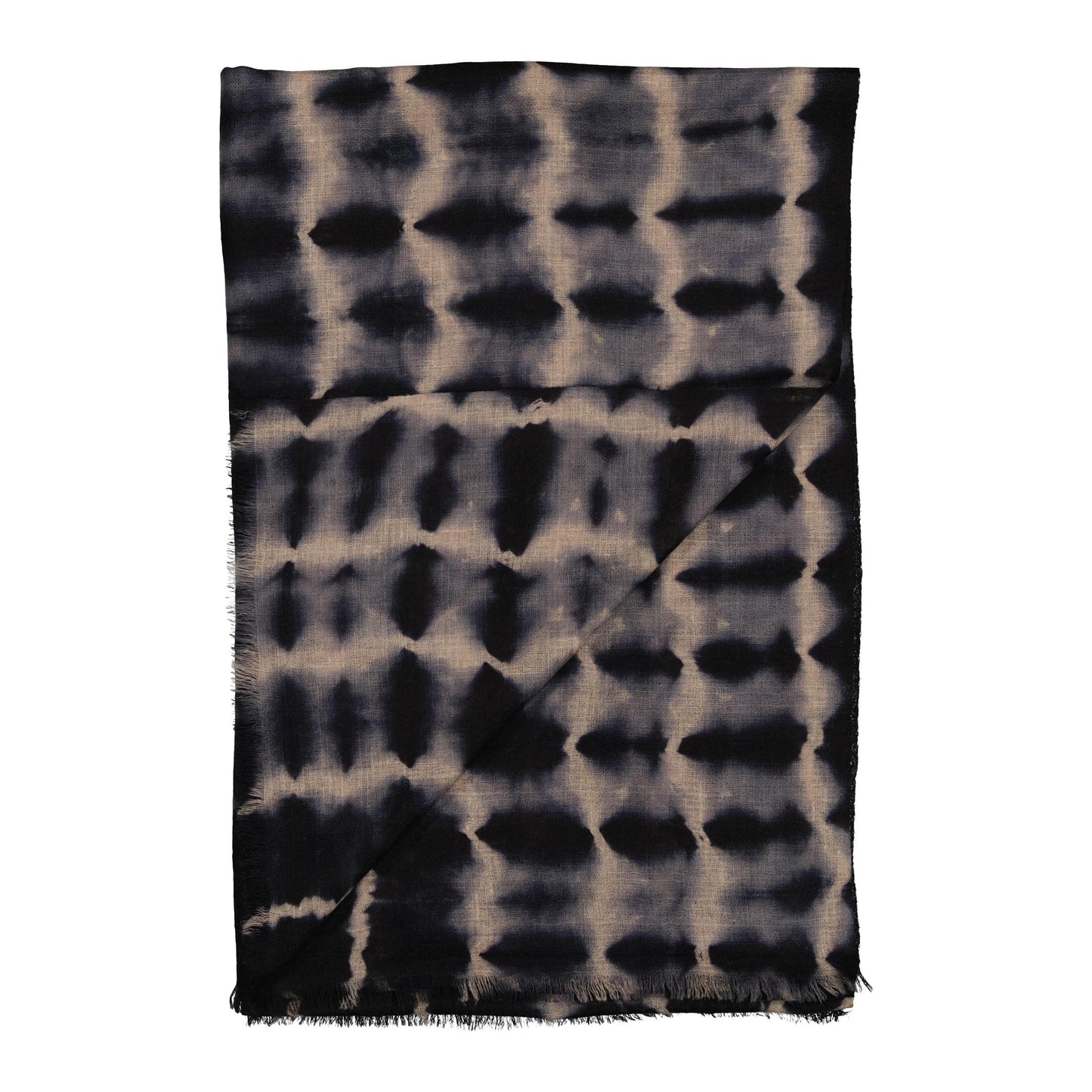 RIVE - shibori cashmere shawl BLACK