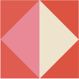 TANGRAM - Silk bandana TANGERINE 131 & BUBBLE GUM 127