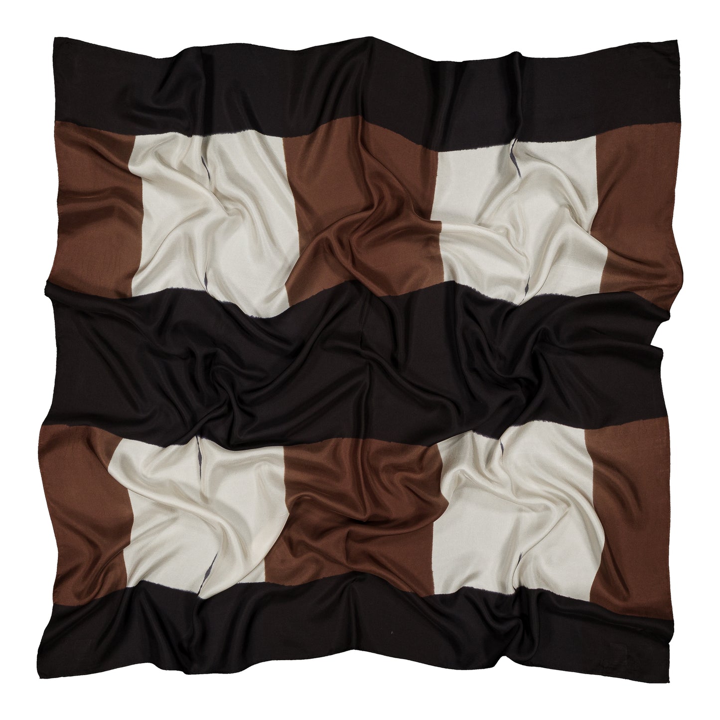 ETENDUES - silk square MOKA & BLACK
