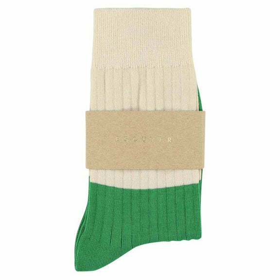 CHAUSSETTES - ESCUYER 12447 ECRU & GREEN