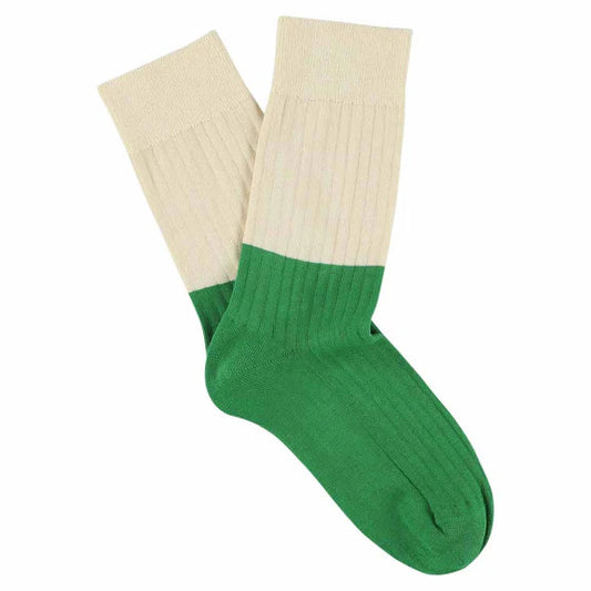 CHAUSSETTES - ESCUYER 12447 ECRU & GREEN