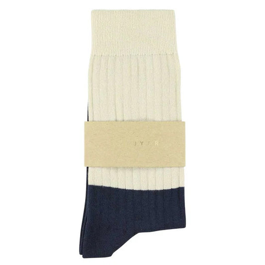 CHAUSSETTES - ESCUYER 12447 ECRU & NAVY