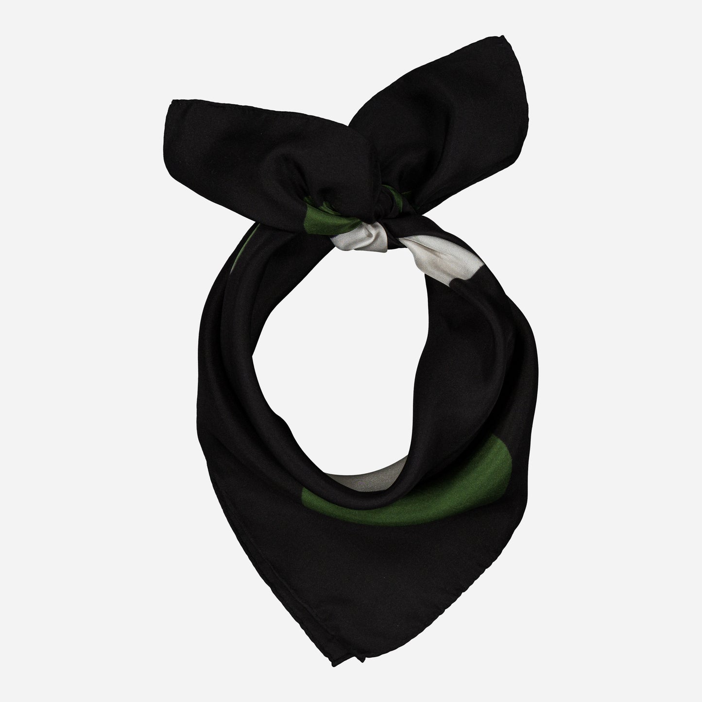 LOVE - Silk Bandana GREEN 422 & BLACK