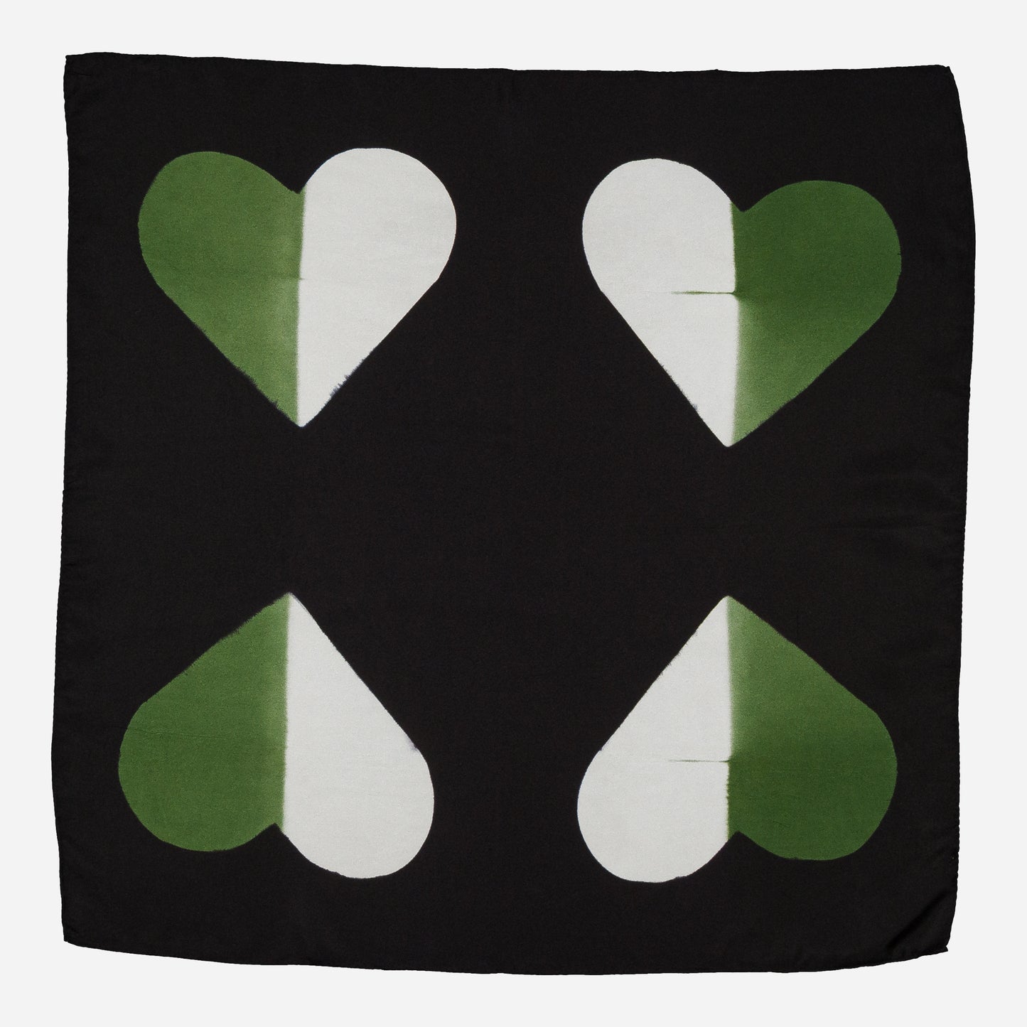 LOVE - Silk Bandana GREEN 422 & BLACK