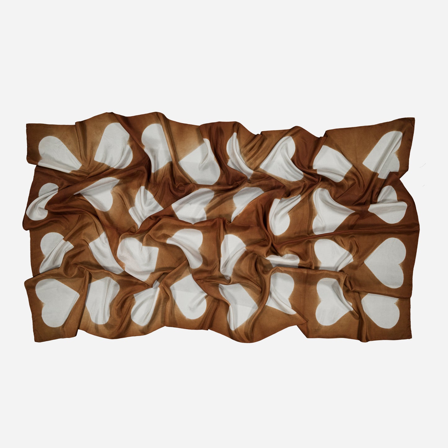 AMOUR - Silk Scarf CHESTNUT 112 & AZUR 32