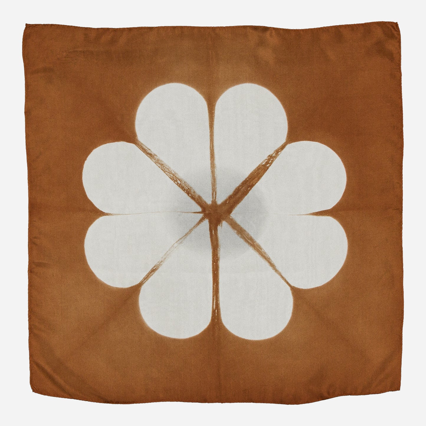 MARGUERITE - Silk Bandana CHESTNUT 112 & AZUR 32