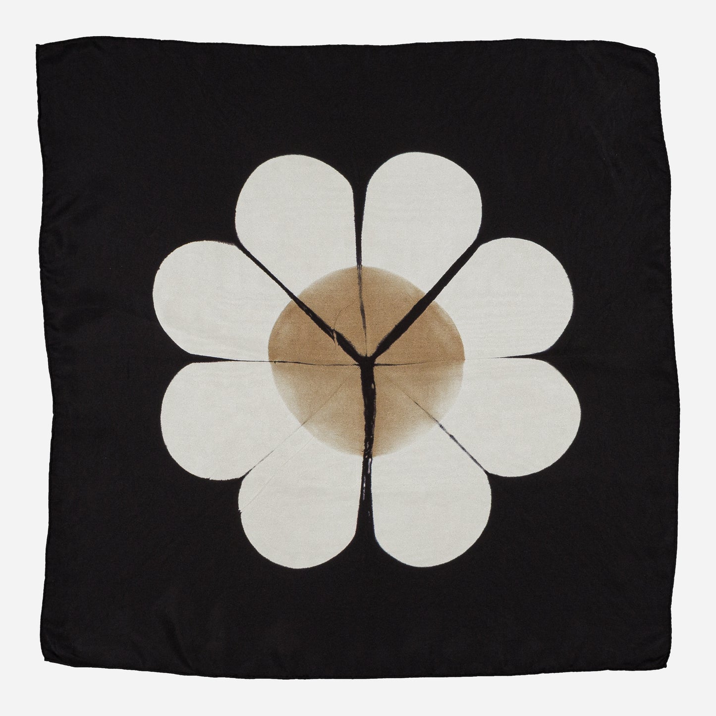 MARGUERITE - Silk Bandana BEIGE 134-D & BLACK